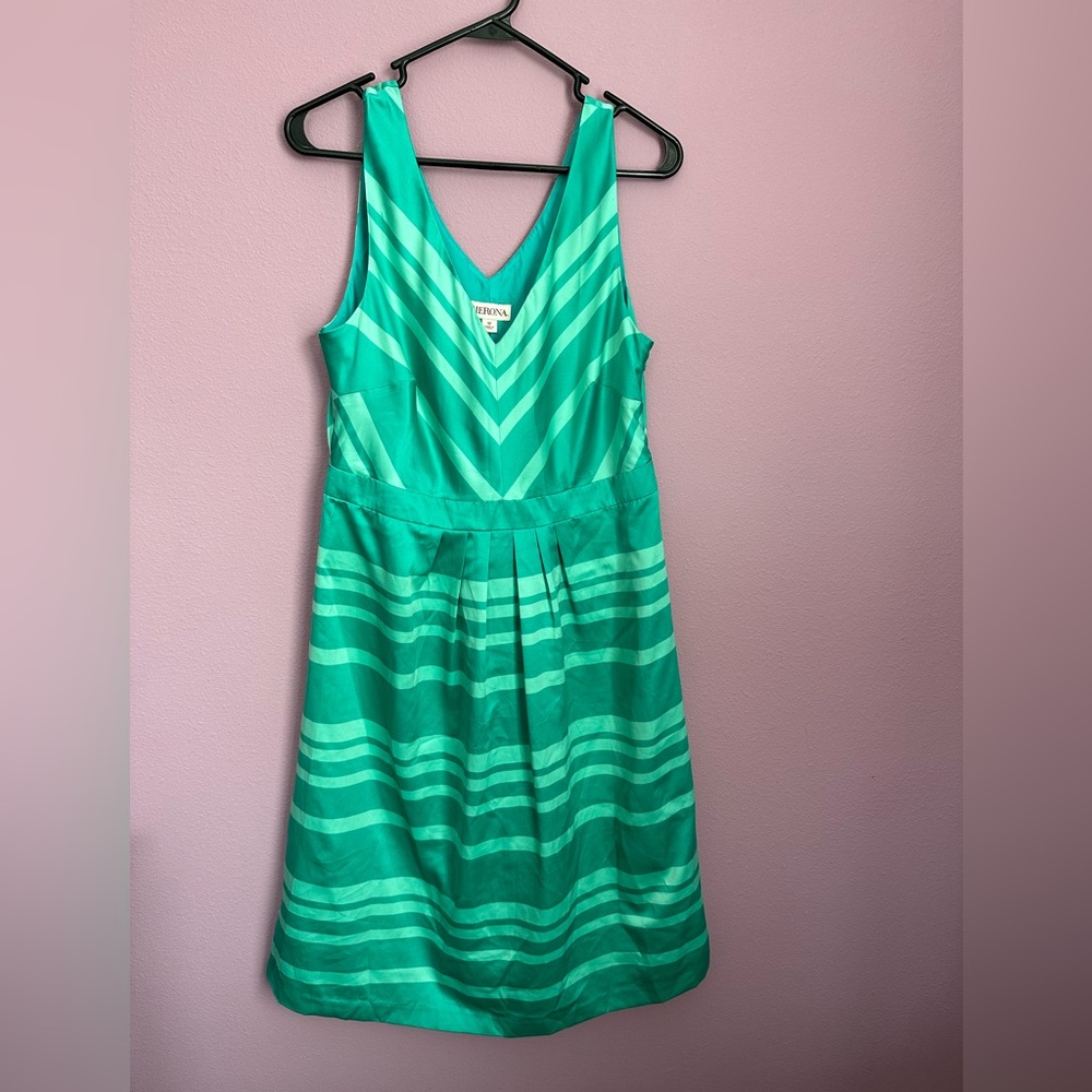 Merona A-line green sleeveless dress- size 12